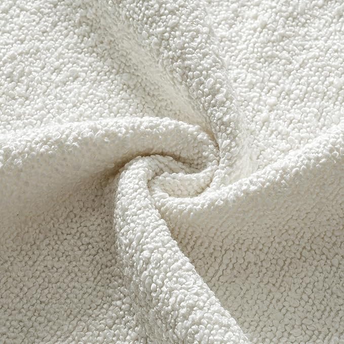 MIULEE Textured Boucle Throw Pillow Cover White Accent Solid Lumbar Christmas Pillow Case Decorative Soft Pack of 1 Couch Cushion Chair Sofa Bedroom Livingroom Home Decor,36x14 Inch