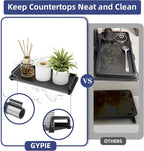 Toilet Paper Basket, Tank Tray with Handle, Bathroom Counter Storage Tray for Kitchen (Black)