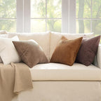 MIULEE Boho Farmhouse Fall Throw Pillow Covers 18x18 Inch Set of 4 Rustic Mordern Neutral Cushion Covers Soft Corduroy Nordic Home Decor for Couch Bed Sofa Living Room Brown