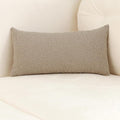 Jeneoo Khaki Decorative Long Lumbar Thick Throw Pillow Covers Fine Textured Boucle Couch Cushion Cases for Sofa Decor, Set of 1, 14 x 36 Inch