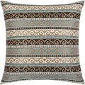 Boho Square Throw Pillow Covers Turquoise and Black - 20 x 20 Inches Decorative Kilim Pillows, Hippy Room Decor for Couch, Bohemian Outdoor Case for Farmhouse, for Sofa