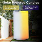 Homemory 4"x10" Large Solar Candles Outdoor Waterproof, Dusk to Dawn, Solar Powered Flameless Candles for Outdoor, Lanterns, Set of 4