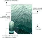 Rumpl Original Puffy Blanket - Warm, Water-Resistant Camping Blanket with 100% Recycled Synthetic Insulation, 52"x75", Original Puffy V2, Cascade Fade - Green