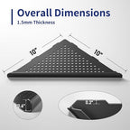 Corner Shower Shelf 2 Pack, 304 Stainless Steel Shelf for Bathroom, 10'' Grout in Shelves Rack for Tiled Wall, No Drilling Needed (10'', Black)