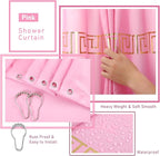 Bathroom Sets with Shower Curtain and Rugs Bathroom Accessories Set Pink Bathroom Set,Shower Curtain Set with Stainless Steel Trash Can