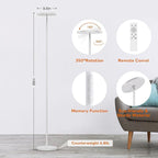 Floor Lamp,Bright 36W 3500LM Standing Lamp with Remote, 2700K Soft White to 6500K Cool White Adjustable,Touch Control Dimmable Torchiere Tall Light for Living Room,Bedroom,Office,Sofa(White)