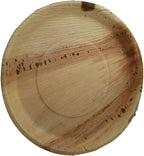 Dtocs Disposable Charcuterie Boards (25) 13" Round Palm Leaf Plates | Bamboo Like Strong Compostable Trays, Serving Platters, Grazing, Cheese Boards for Wedding Parties, Catering | Wooden Look
