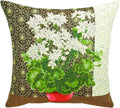 Charlotte Home Furnishings Floral Decorative Throw Pillow Cover 18x18 in, Geranium White French Country Couch Pillow Case, Home Decor Cozy Tapestry Cushion Cover, European Cotton Jacquard Woven