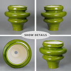 Ceramic Pot for Plants 11 Inch - Plant Pot for Indoor Outdoor, Decorative Bonsai Planter with Drainage Hole, Flower Pots for Office, Gift for Men Women, Green