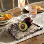 Genuine Calacatta Viola Scalloped Marble Tray, Real Natural Marble Stone Tray, Luxury Decorative Trays for Bathroom, Dresser, Vanity, Kitchen, Home Decor, 10.6" x 8", Calacatta Viola Purple