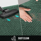Sturdy Front Door Mat, Absorbent Muddy Dirt Resist Welcome Door Mats Outdoor Indoor, Stain and Fade Resistant, Non-Slip Rubber Backing Low Profile Doormat for Entryway, 36×24, Green