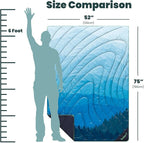 Rumpl Original Puffy Blanket - Warm, Water-Resistant Camping Blanket with 100% Recycled Synthetic Insulation, 52"x75", Original Puffy V2, Blue Ridge Fade
