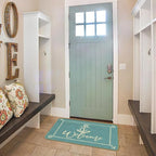 Mingnei Nautical Rug, Green Welcome Mat - Boat Floor Mats for Indoor Outdoor Use, 30 x 17
