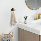 Angle Simple Towel Hook Black & Gold, Stainless Steel Bathroom Hook for Wall, Round Robe Hook, Hand Towel Holder