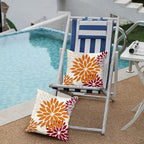 DFXSZ Orange Wine Red Flower Pillow Covers 16x16 Inch Set of 2 Outdoor Throw Pillows Outdoor Waterproof Decor for Living Room Sofa Patio Funiture Garden Floral Polyester Pillow Covers 002S16