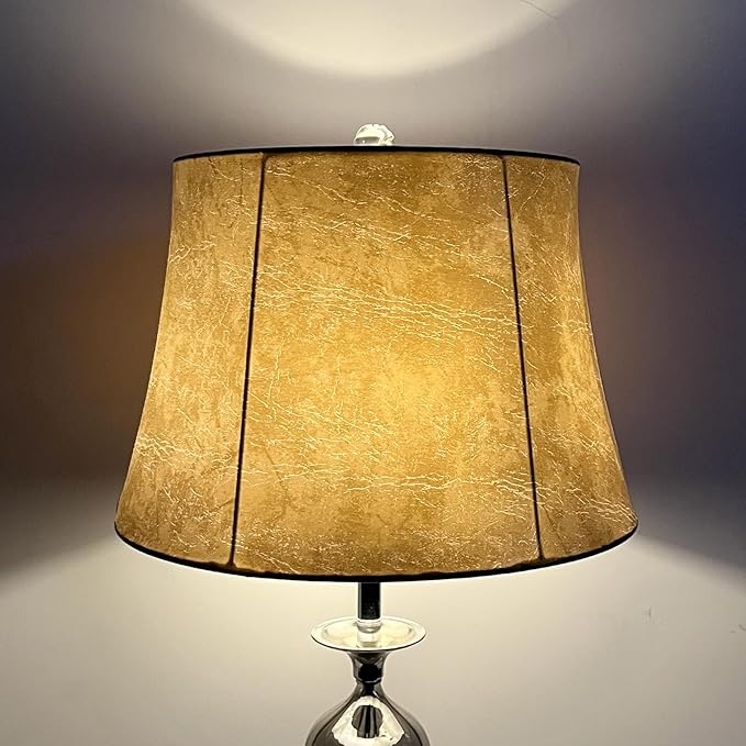 Tootoo Star Brown Large Drum Lamp Shade for Chandeliers Floor Light and Table Lamp,12x16x11" Spider,Fabric Natural Linen Hand Crafted (leather)