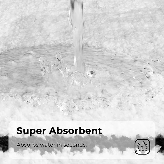 GRANNY SAYS Microfiber Bathroom Rugs Non Slip Washable, Water Absorbent Bathroom Mats for Tub Non Slip, Soft Bath Mats for Floor & Shower, Long Bath Rug, 20" x 32", Black Bath Rug