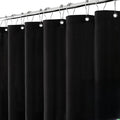 Black Shower Curtain Set for Bathroom, Heavy Duty Cloth Fabric Bath Curtain Set with 12 Plastic Hooks Simple Hotel Spa Quality Luxury Shower Curtains for Bathroom, Water Repellent, 72Wx72L