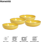 Eur-Nordic Shape Raising Rim 20pc Dinnerware Set, Shiny Glaze Yellow with Speckle Effect