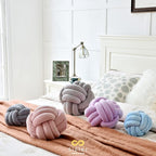 Sioloc Soft Knot Ball Pillows,Round Throw Pillow Cushion Home Decoration Plush Pillow,Throw Knotted Pillow Handmade Round Plush Pillow（10.6inches,Grey）