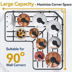YASONIC Corner Shower Caddy Organizer, 3-Pack Adhesive Rustproof Stainless Steel Shower Shelves with Soap Holder, No Drilling Shower Storage Rack for Family Renters Bathroom, Black