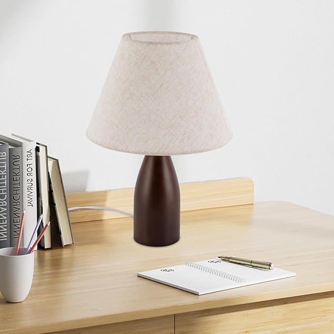 Eapmic Table Lamp,Bedside End Table Lamp Traditional Nightstand Desk Lamp Geometric Lamp with Shade for Living Bedroom Office(Modern,Style 2)