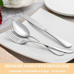 40 Piece Silverware Set Service for 8,Premium Stainless Steel Flatware Set,Mirror Polished Cutlery Utensil Set,Durable Home Kitchen Eating Tableware Set,Include Fork Knife Spoon Set,Dishwasher Safe