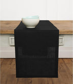 Solino Home Linen Black Table Runner 36 Inches - 100% Pure Linen Farmhouse Short Table Runner 14 x 36 Inch Ideal for Dresser and Coffee Tables - Fall, Autumn, Halloween, Thanksgiving, Holiday - Fete
