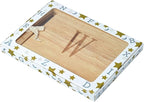Miicol Wood Charcuterie Board, Monogram Cheese Board 10 Inch, Personalized Initial Cutting Board with Spreader, Unique Housewarming Gift, Ideal for Kitchen, Home, Letter W