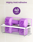 ODesign Shower Caddy 3 Pack SUS304 Stainless Steel-No Drilling-Shower Bathroom Shelves Rack,Rustproof Wall Mounted,Adhesive Shower Shelf Basket Organizer-Silver