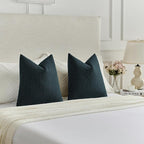 FUTEI Navy Blue Chenille Decorative Throw Pillow Covers 16x16 Inch Set of 2,Soft Cozy Faux Linen Textured Cushion Case,Farmhouse Home Decor for Couch Living Room