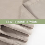 Ruched Ruffled Shower Curtain 72" W x 72" H, Beige Microfiber Rustic Decorative Bath Curtain for Bathroom, Farmhouse and Boho Bathroom Décor, Machine Washable (LQ-38)