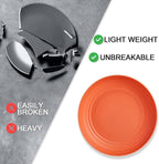 12PCS Unbreakable Dinner Plates, Dishwasher & Microwave Safe Plastic Plates Reusable, Lightweight Wheat Straw Plates for kitchen (Dopamine, 9 IN)