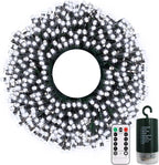 echosari 200 LED 66ft Battery Powered Christmas Lights, String Lights with Remote Timer, Outdoor Fairy String Lights Waterproof for Home Garden Party Christmas Trees Decoration (Cool White)