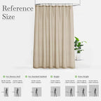 KGORGE Linen Shower Curtain - Semi Sheer Lightweight Button Hole Half Privacy Quick Dry Shower Curtains for Bathroom Bathtub Decor, Angora, 72 x 78 inches Long, Hooks Included