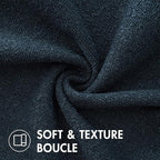 MIULEE 22x22 Inch Decorative Euro Sham Throw Pillows for Bed Set of 2 Textured Boucle Neutral Winter Throw Pillow Covers Navy Blue Accent Solid Euro Couch Pillowcases Sofa Livingroom Home Decor