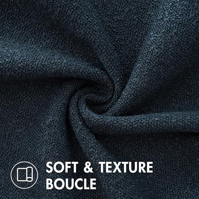 MIULEE 18x18 Inch Decorative Pillow Covers for Couch Bed Set of 2 Textured Boucle Neutral Winter Throw Pillows Navy Blue Accent Solid Cushion Pillowcases Sofa Livingroom Home Decor