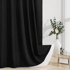 3D Embossed Pattern Shower Curtain, Simple and Chic Pattern Vintage Curtain for Bathroom, Waterproof Fabric Shower Curtains with Hooks, 72 W x 72 H, Black
