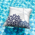 Blue Flower Pillow Covers 20x20 Inch Set of 2 Dark and Light Blue Colored Pillow Farmhouse Outdoor Waterproof Decor for Patio Funiture Garden Summer Floral Polyester Square Cushion Cover 01D20