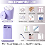 Resin 6 Pcs Purple Bathroom Set Complete with Toothbrush Holder, Lotion Soap Dispenser, 2 Qtip Holder Dispensers,Vanity Tray,Bathroom Tumbler - Countertop Vanity Organizer - Bathroom Accessories