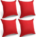 Boao 4 Pack Christmas Decorative Outdoor Waterproof Throw Pillow Covers Square Patio Balcony Garden Waterproof Cushion Case PU Coating Pillow Shell for Couch Bed Patio Sofa, 18 x 18 Inch(Red)