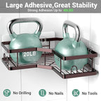 Corner Shower Caddy Organizer Shelf: Adhesive No Drilling Shower Rack Bathtub Shelves - 3Pack Rustproof Bathroom Shower Shelf
