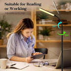 LED Floor Lamp, 18W Super Bright Floor Lamp for Living Room, Adjustable Stepless Colors & Brightness Gooseneck Standing Lamp, Eye Caring Reading Light with Remote