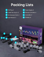 APPECK Smart Outdoor String Lights, 100ft Smart RGBW Outdoor Patio Lights with 30 LED Bulbs, Extendable, 111 Scene Modes, IP65 Waterproof Lighting for Outside, Halloween Decor, Compatible with Alexa