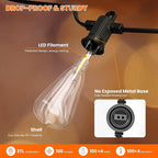 KAWAYA 200FT Patio String Lights: 100+4 Dimmable Waterproof Shatterproof LED Vintage String Lights,Commercial Outdoor Lights for Porch Backyard Garden Bistro Outside Balcony Gazebo Party Cafe(100FTx2)