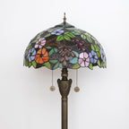 Tiffany Floor Lamp 16 Inch Victoria Purple Grape Flower Handmade Standing Glass Lamp Antique Standing Reading Lamp Suitable For Bedrooms Living Rooms Dining Rooms Tiffany Style Retro Home Decoration