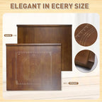 24" x 20" Reversible Wooden Pastry Board Wood Pasta Board with Lip Bread Board Cutting Board Chopping Board Pie Board with Engraved Ruler for Counter Top Kitchen-Brown