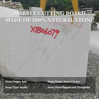 Koville Italian Carrara Marble Cutting Board for Kitchen, 16x12inch Large Hand Crafted Marble Slab for Cheese, Charcuterie, Pastry Board - Wedding Gift, House Warming Gift