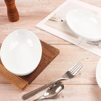 insongdafa Ceramic Serving Plate 27 oz, Set of 4 Oval Salad Plate, Entertaining Modern Kitchen Dishes, for Dinner, Fruit, Salad, Pasta- Microwave, Oven & Dishwasher Safe, 10.6 Inch Oval deep Plate