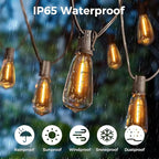 litogo 25 FT LED String Lights for Outside, Waterproof Outdoor Patio Lights with Dimmable Edison Bulbs, Warm White Hanging Light with Timer for Porch Backyard Gazebo Holiday Party